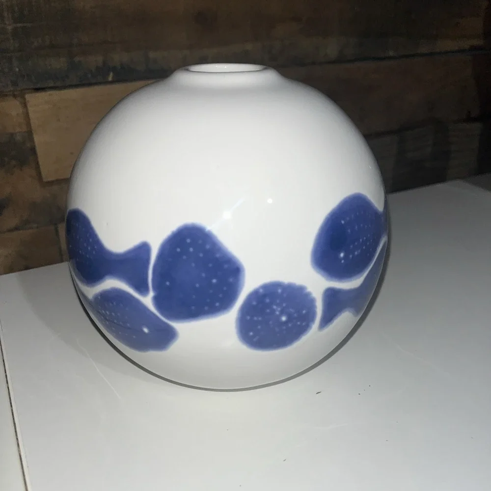 Viva By Vietri Santorini Fish Vase Decorative Accents Playful Modern‎ Round Ball